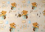 Little Explorer Hilco Sweatstoff in beige mit Bären auf Entdeckungsreise